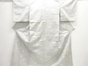 アンティーク　枝花模様織り出し十日町紬着物